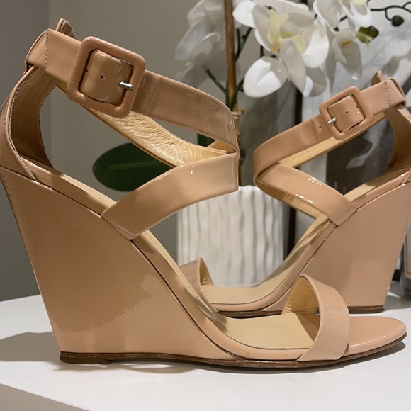 Giuseppe Zanotti Patent Wedge Sandals - Picture 2 of 11
